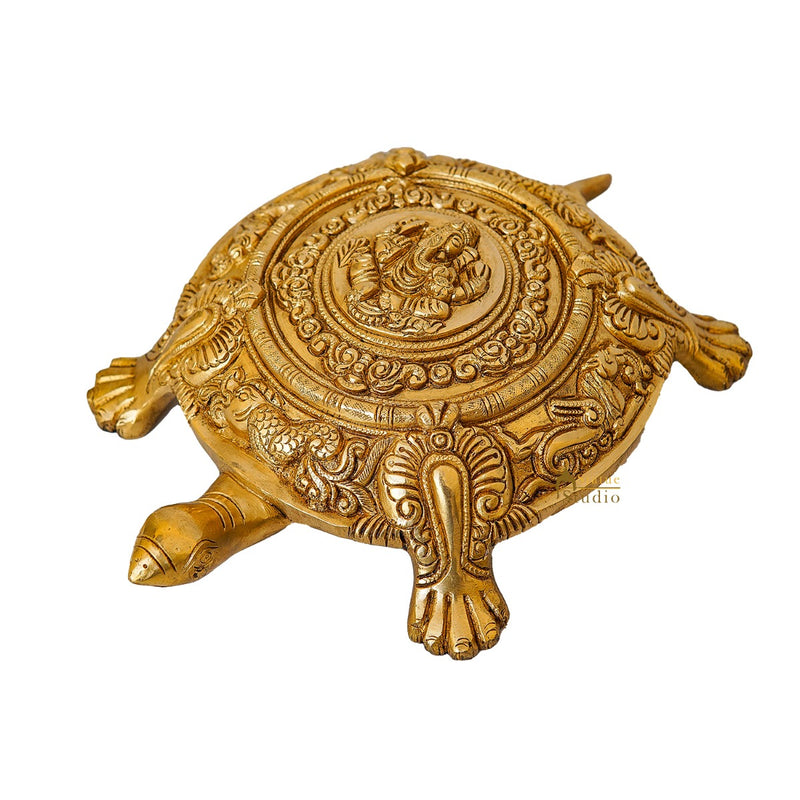 Brass Turtle Showpieces For Feng Shui Vastu Home Office Room Decor