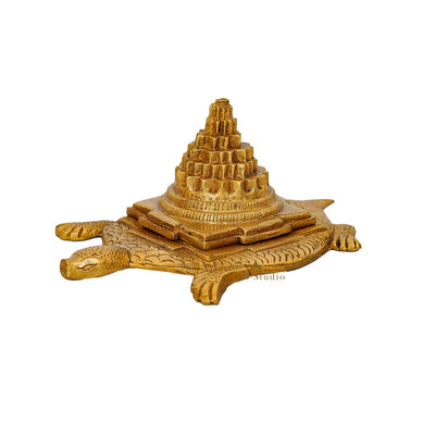 Brass Turtle Showpieces With Yantra For Feng Shui Vastu Home Office Room Decor