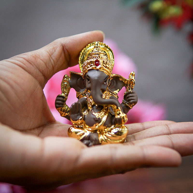 Resin Small Ganesha Idol For Home Decor And Diwali Gifting Statue 2.5"