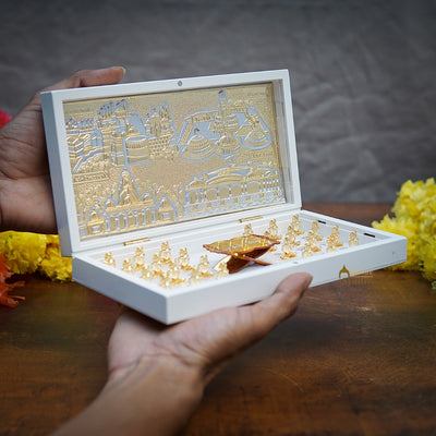 Jainism Wooden Charan Paduka Diwali Pooja Gift Decor Box