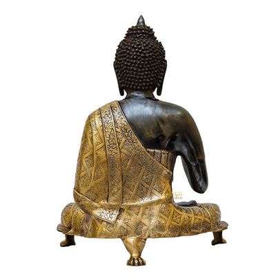 Brass Antique Gold Large Size Buddha Statue For Home Decor 2 Feet