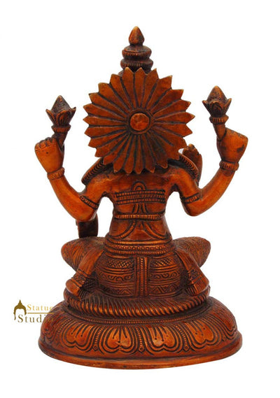 Hindu goddess wealth laxmi idol figure antique religious hinduism décor 7"