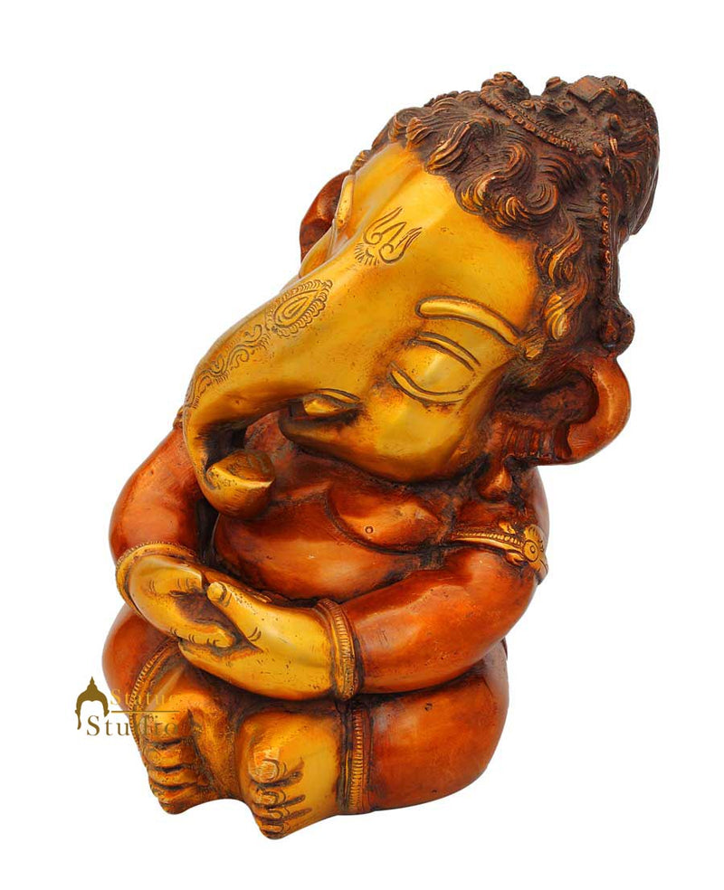 Brass bal ganesha murti idol hindu god statue success religious room décor 8"