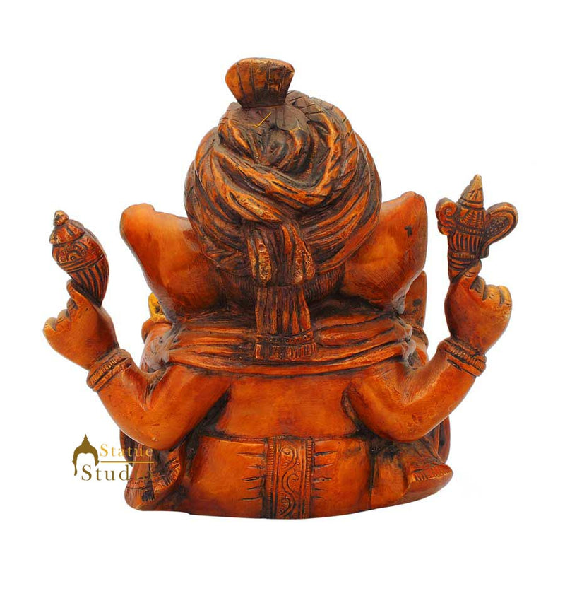 Brass new style turban ganesha hind gods religious décor 7"