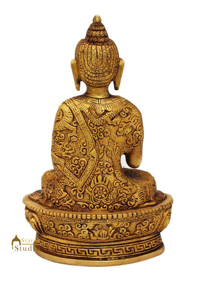 Brass Antique Buddha Sitting Statue