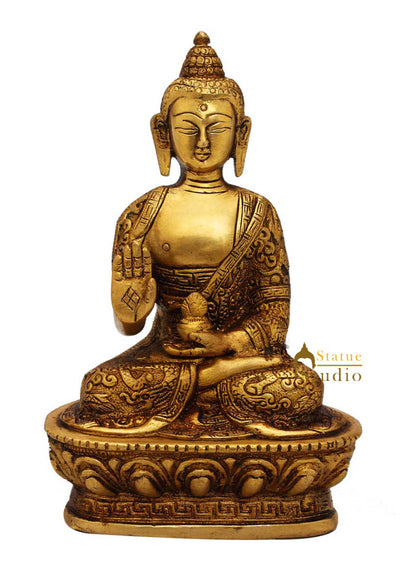 Brass Antique Buddha Sitting Statue