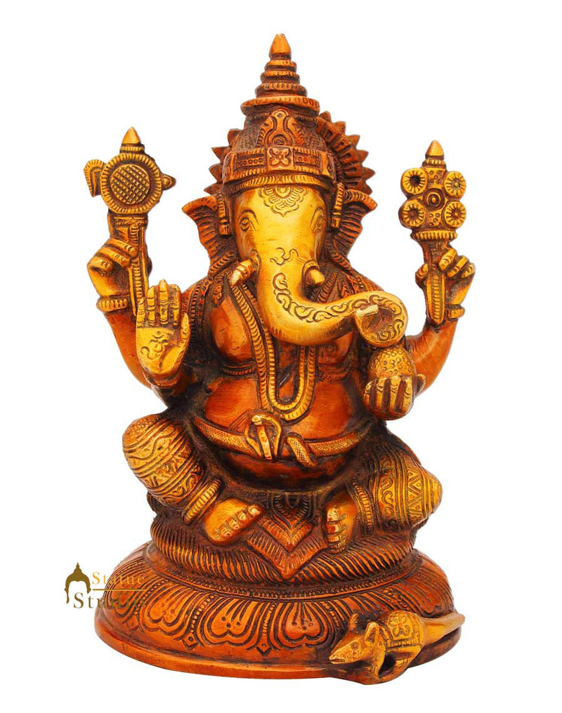 Ganeshji sitting elephant lord hindu gods spiritual india religious décor 8"