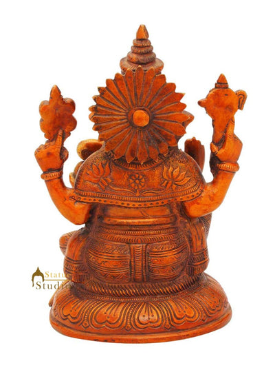 Ganeshji sitting elephant lord hindu gods spiritual india religious décor 8"