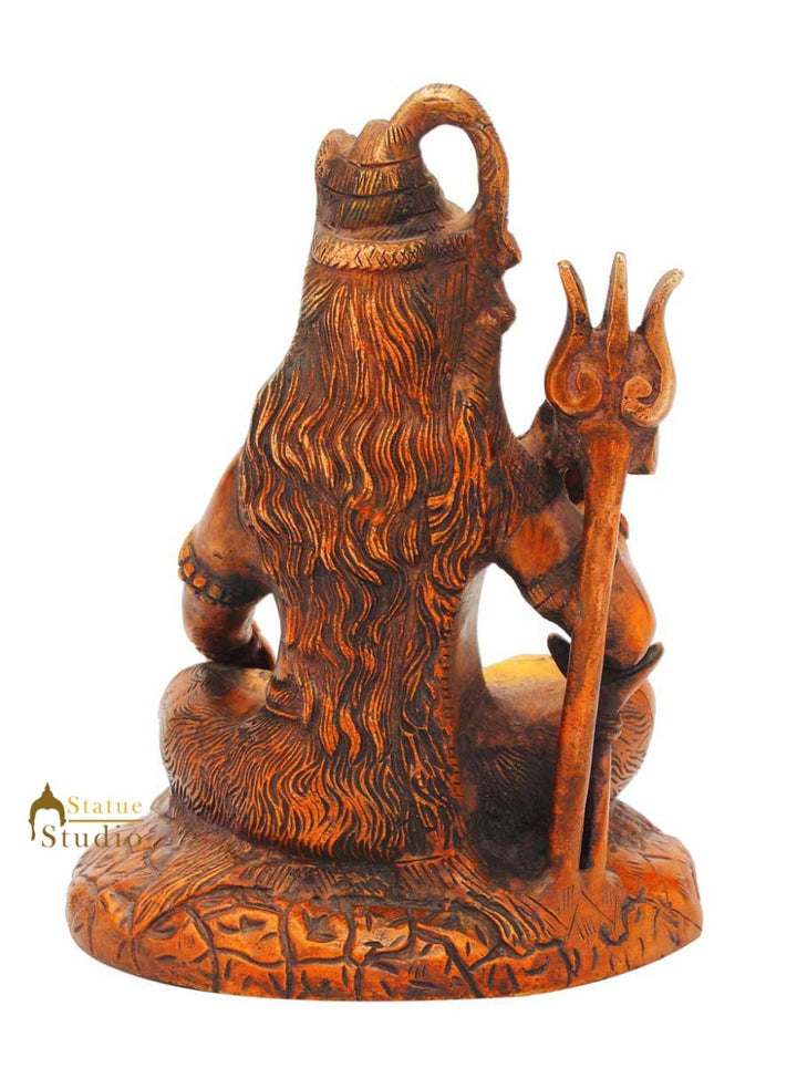 Brass Hindu God Lord Shiva Statue Antique Finish Religious 7 Inch