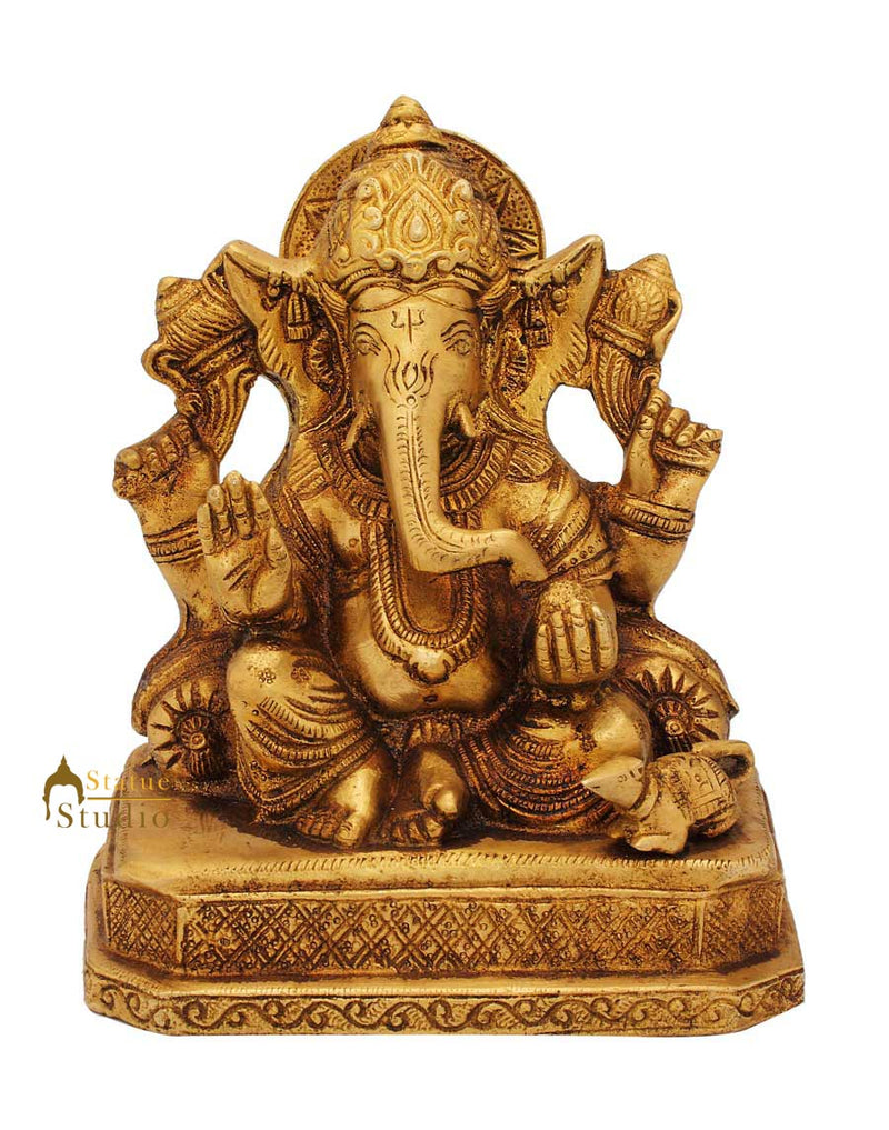 Ganeshji sitting elephant lord hindu god spiritual india religious décor 7"