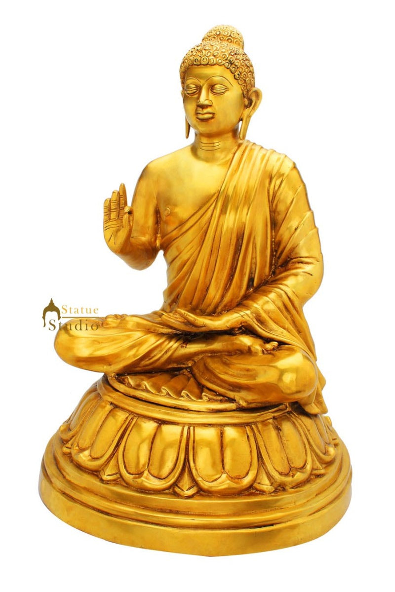 Bronze medicine buddha chinese tibet buddhism old thai garden décor statue 22"
