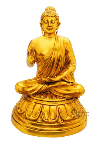 Bronze medicine buddha chinese tibet buddhism old thai garden décor statue 22"