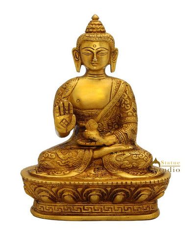 Small bronze blessing brass buddha statue hand crafted shakyamuni 7"