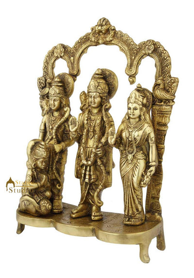 Brass hindu deity god lord Rama darbar statue religious craft décor 12"