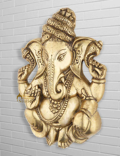 Blessing metal Ganesha Wall Hanging removable Décor 10"