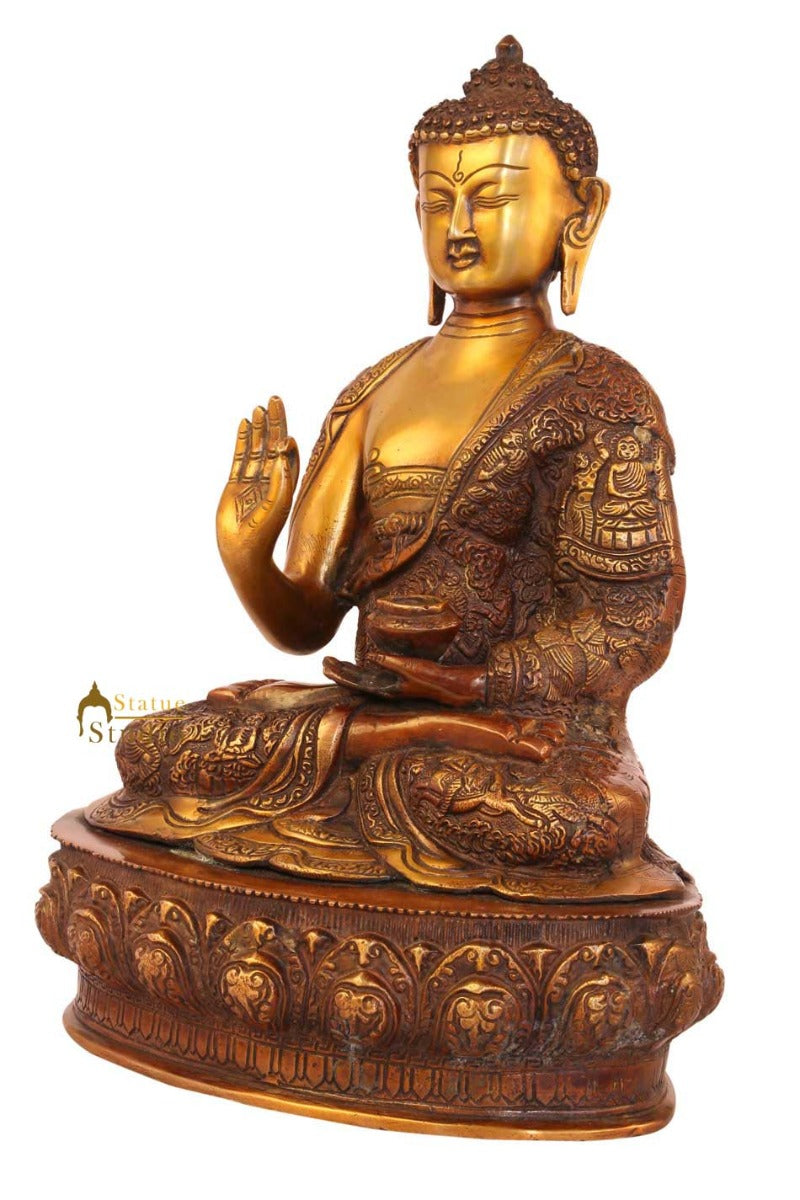 Blessing buddha sakyamuni statue medicine thai décor chinese buddhism 7"