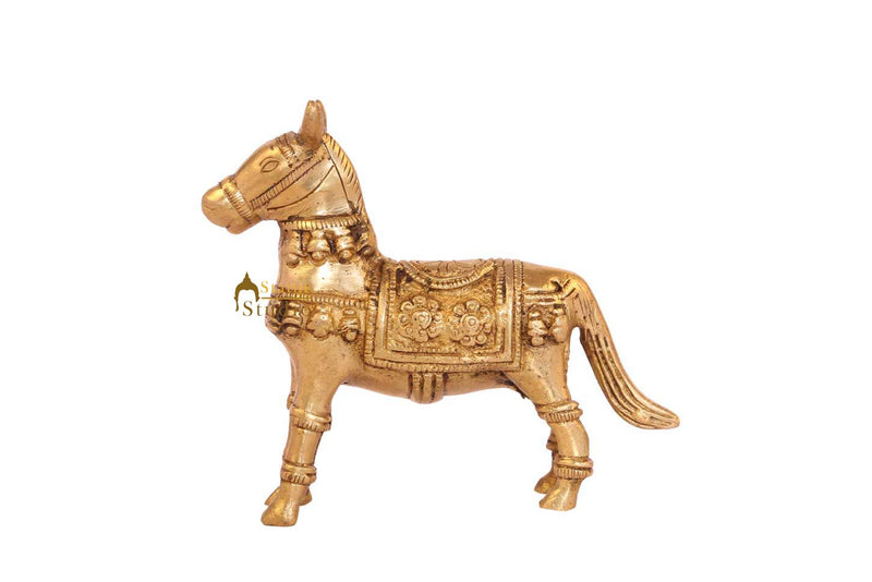Brass Horse showpiece miniature figure sculpture figurine home décor 3"