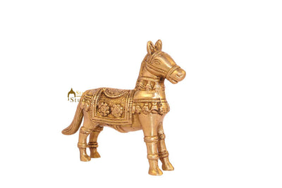 Brass Horse showpiece miniature figure sculpture figurine home décor 3"