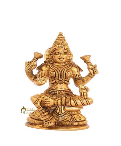 Brass miniature idol hindu goddess laxmi figure dcorative art 2"
