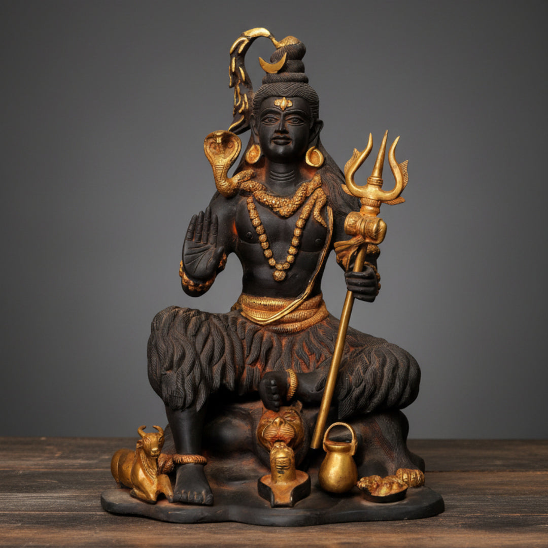 Brass Antique Imitation Shankar Bhagwan Shiva Idol For Home Decor 1.5 Feet 352800