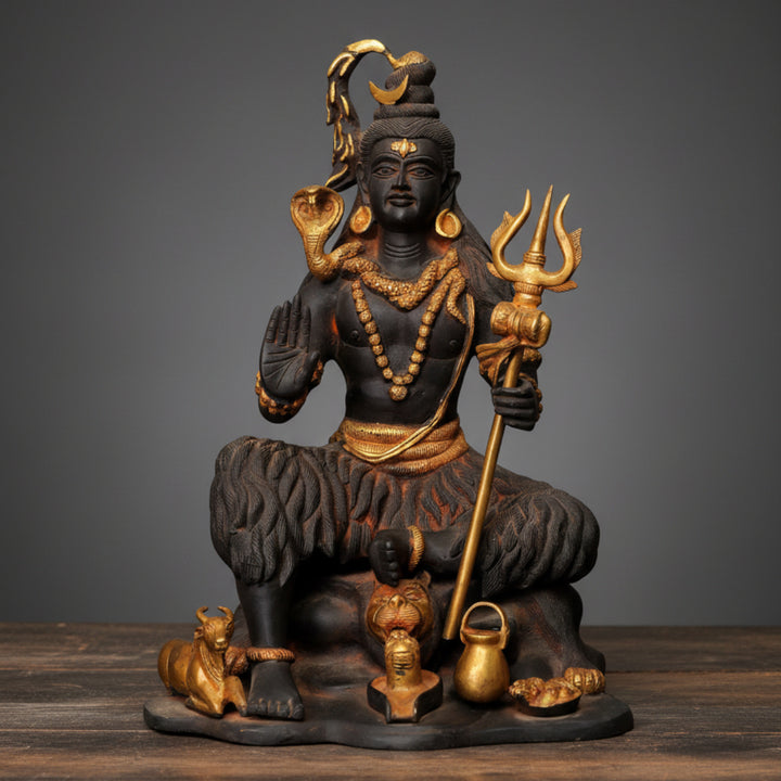 Brass Antique Imitation Shankar Bhagwan Shiva Idol For Home Decor 1.5 Feet 352800