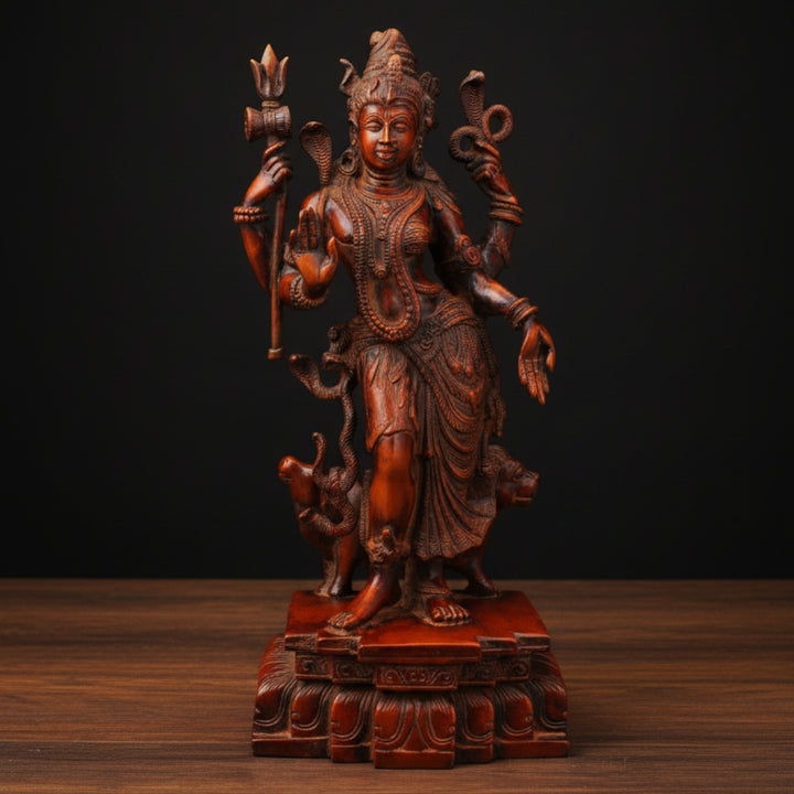 Brass Ardhnarishwar Shiv-Shakti Antique Finish For Home Decor 18 Inch 73200