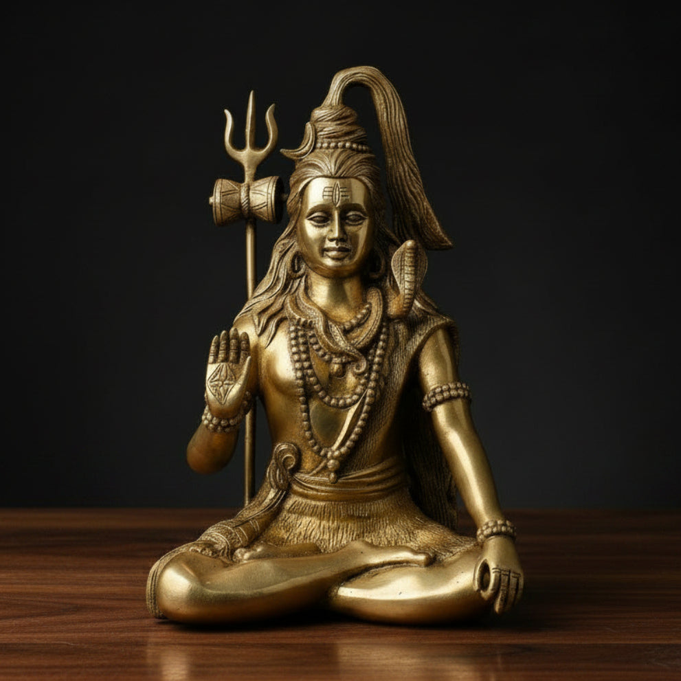Brass Blessing Lord Shiva Statue For Home Decor 12 Inch 353900