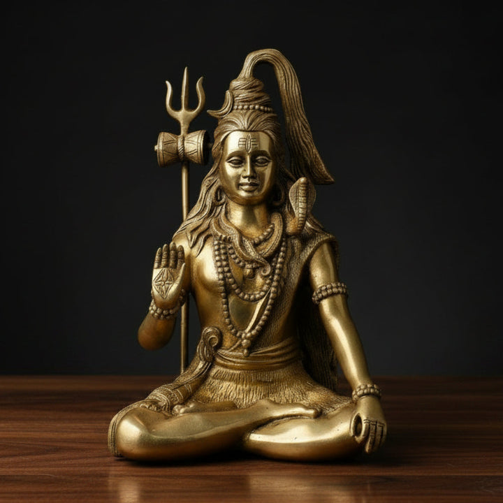 Brass Blessing Lord Shiva Statue For Home Decor 12 Inch 353900