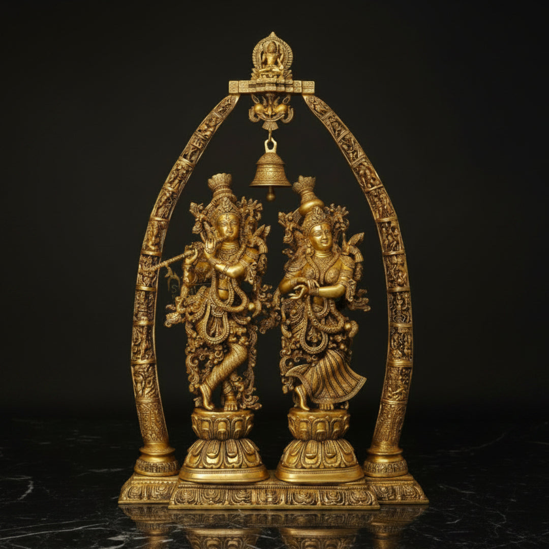 Brass Exclusive Large Radha Krishna Idol Temple Removable Set 45 Inch 251500