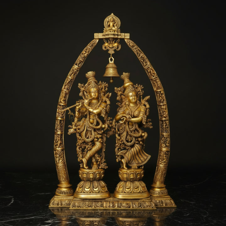 Brass Exclusive Large Radha Krishna Idol Temple Removable Set 45 Inch 251500