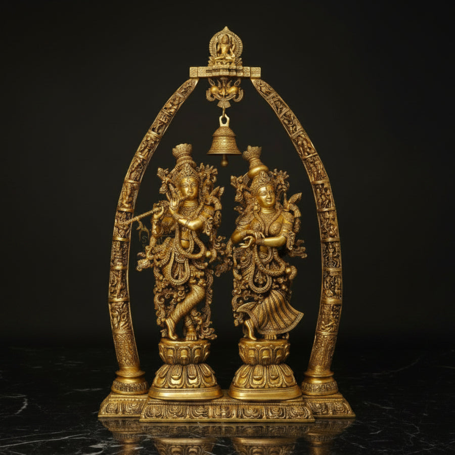 Brass Exclusive Large Radha Krishna Idol Temple Removable Set 45 Inch 251500