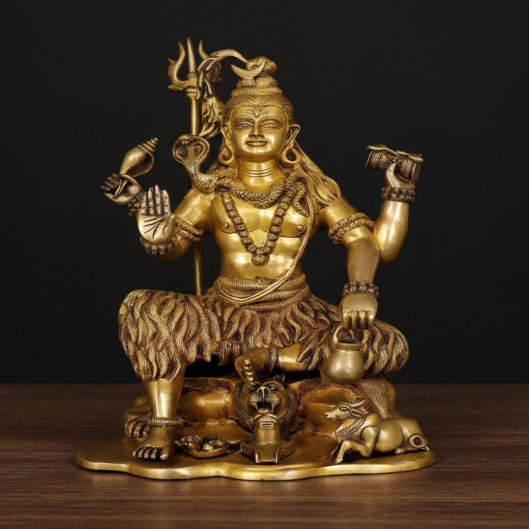 Brass Four-Armed Shiva Statue For Home Decor 1.5 Feet 358500