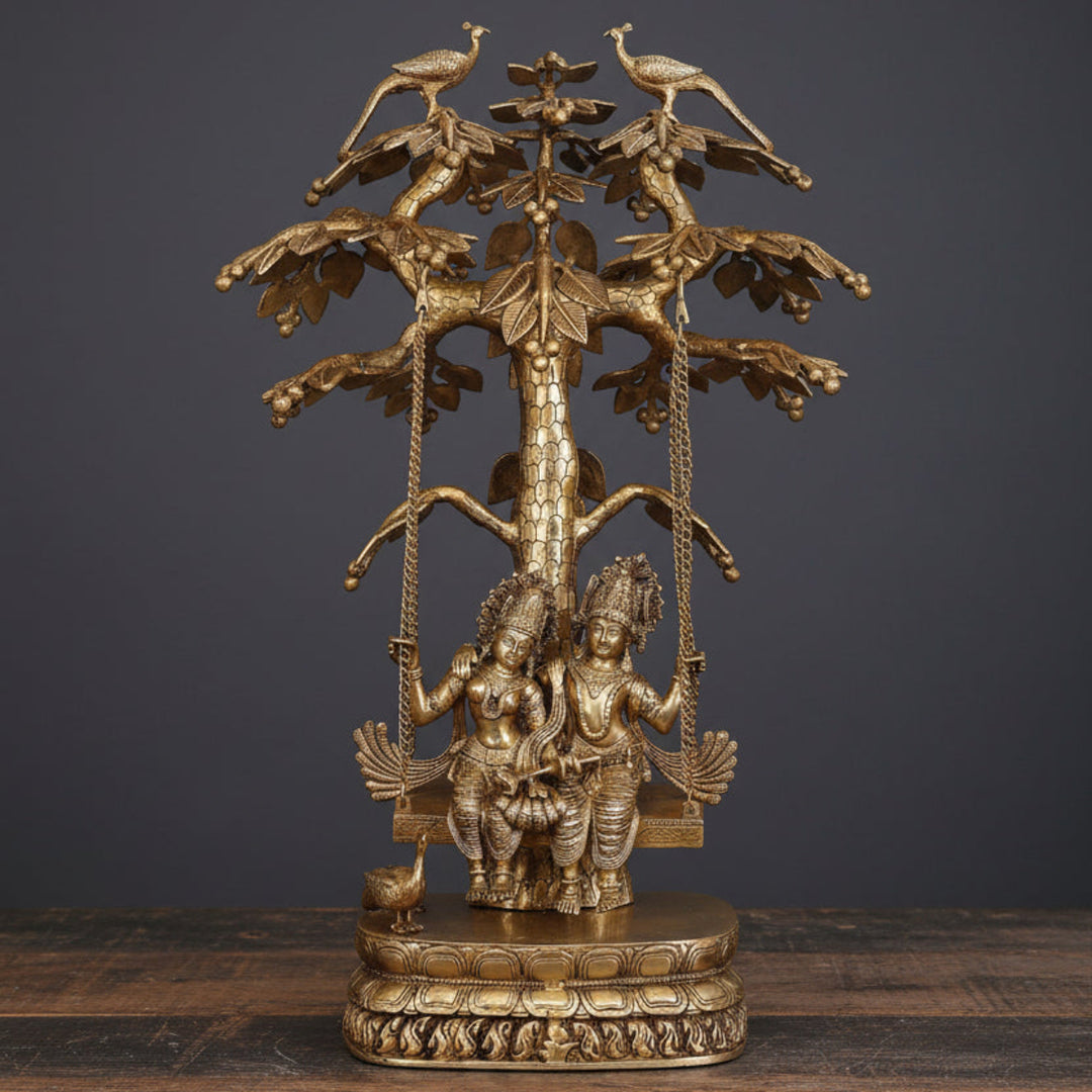 Brass Large Radha Krishna Idol On Swing For Home Deocr 3 Feet 251900