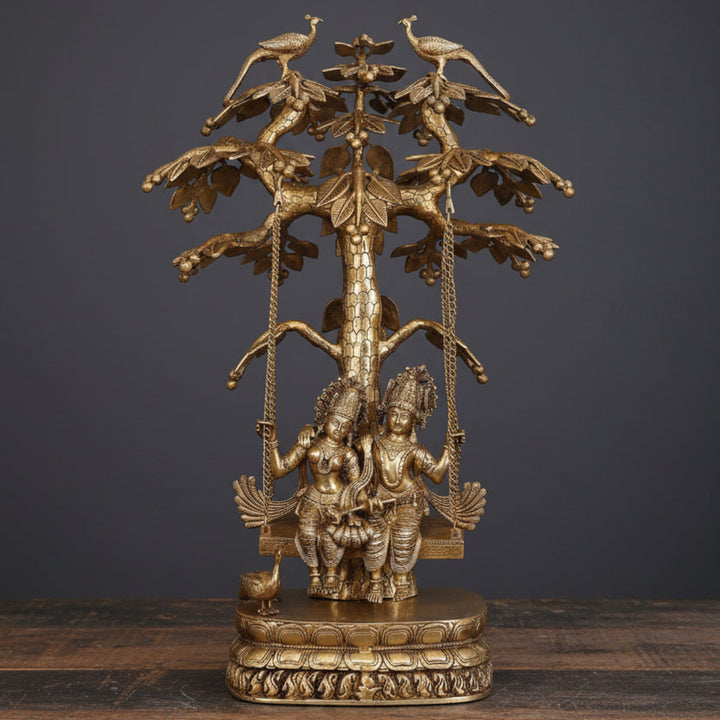 Brass Large Radha Krishna Idol On Swing For Home Deocr 3 Feet 251900