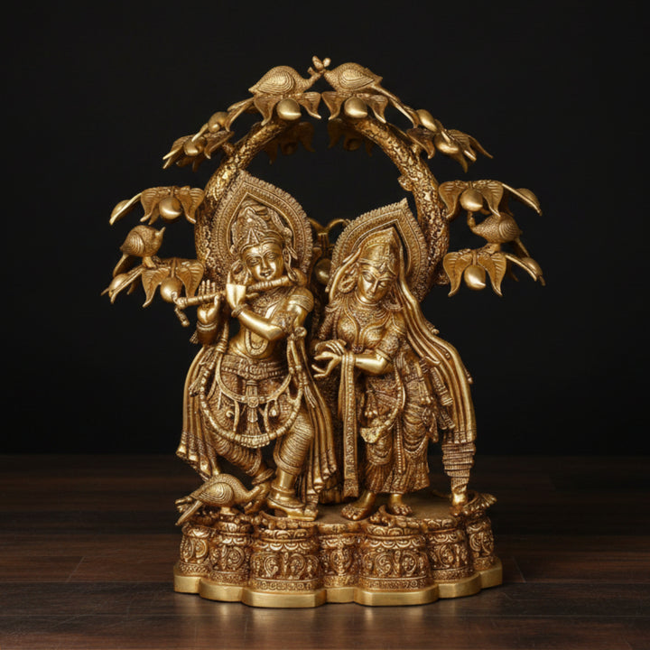 Brass Large Radha Krishna Statue Under the Kadamba Tree For Home Decor 30 Inch 252400