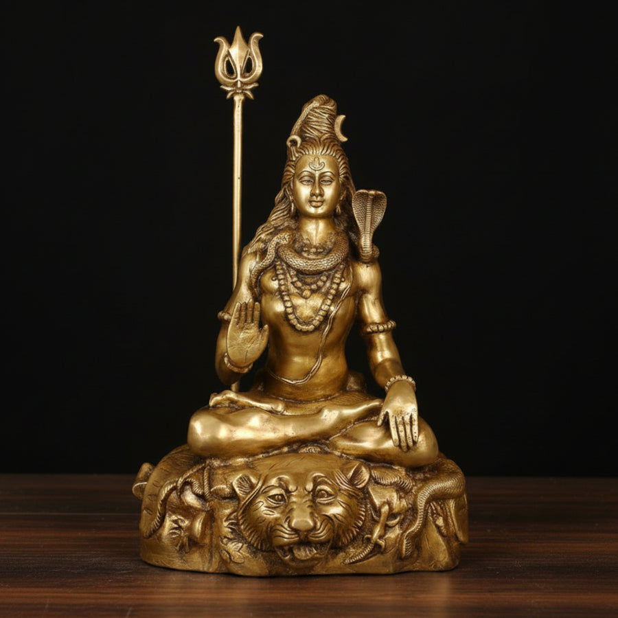 Brass Large Shiva Idol Antique Finish For Home Decor 3 Feet 108600