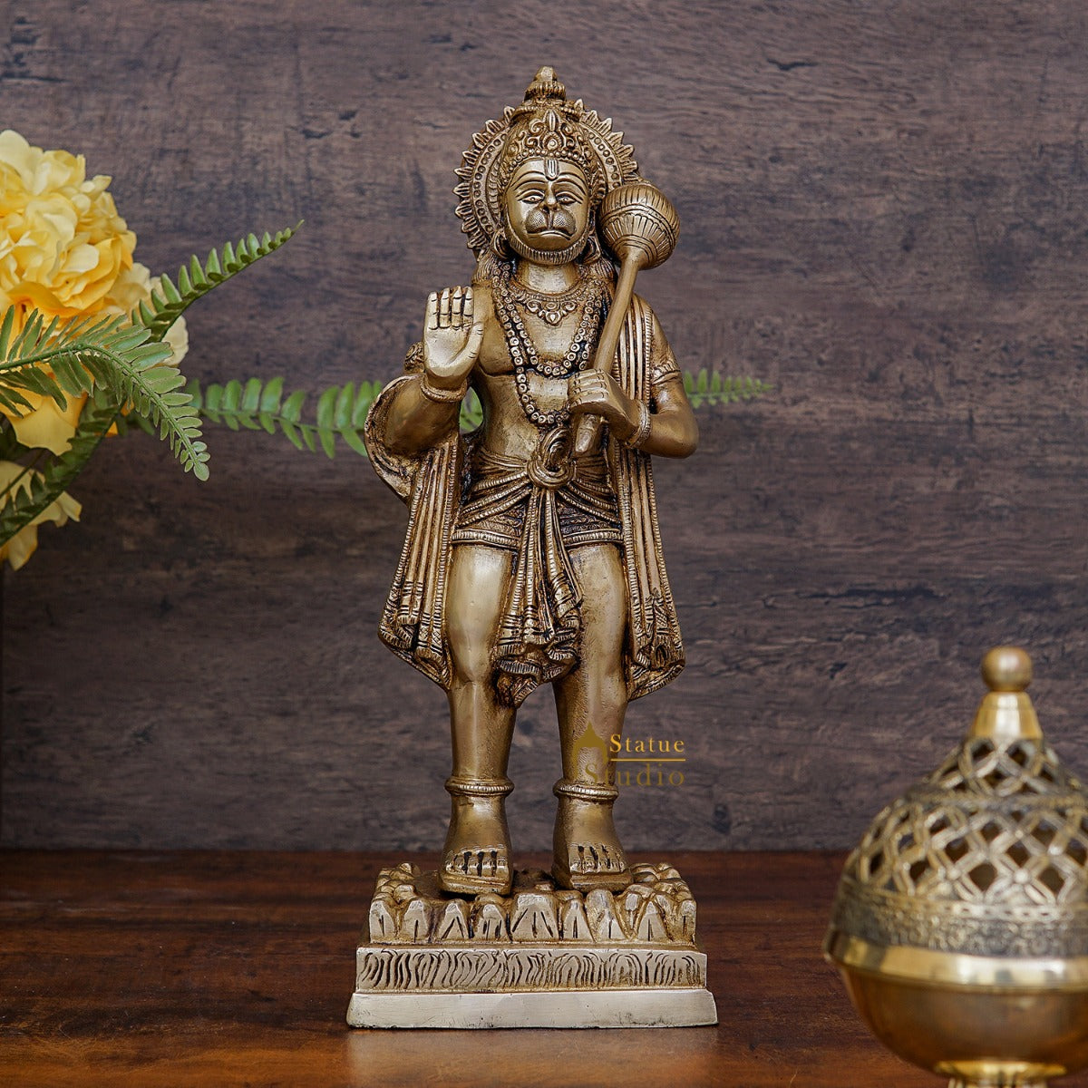 Brass Lord Hanuman Idol Pawan Putra God 17 Inch StatueStudio brass-lord-hanuman-idol-pawan-putra-god-17-inch-statuestudio