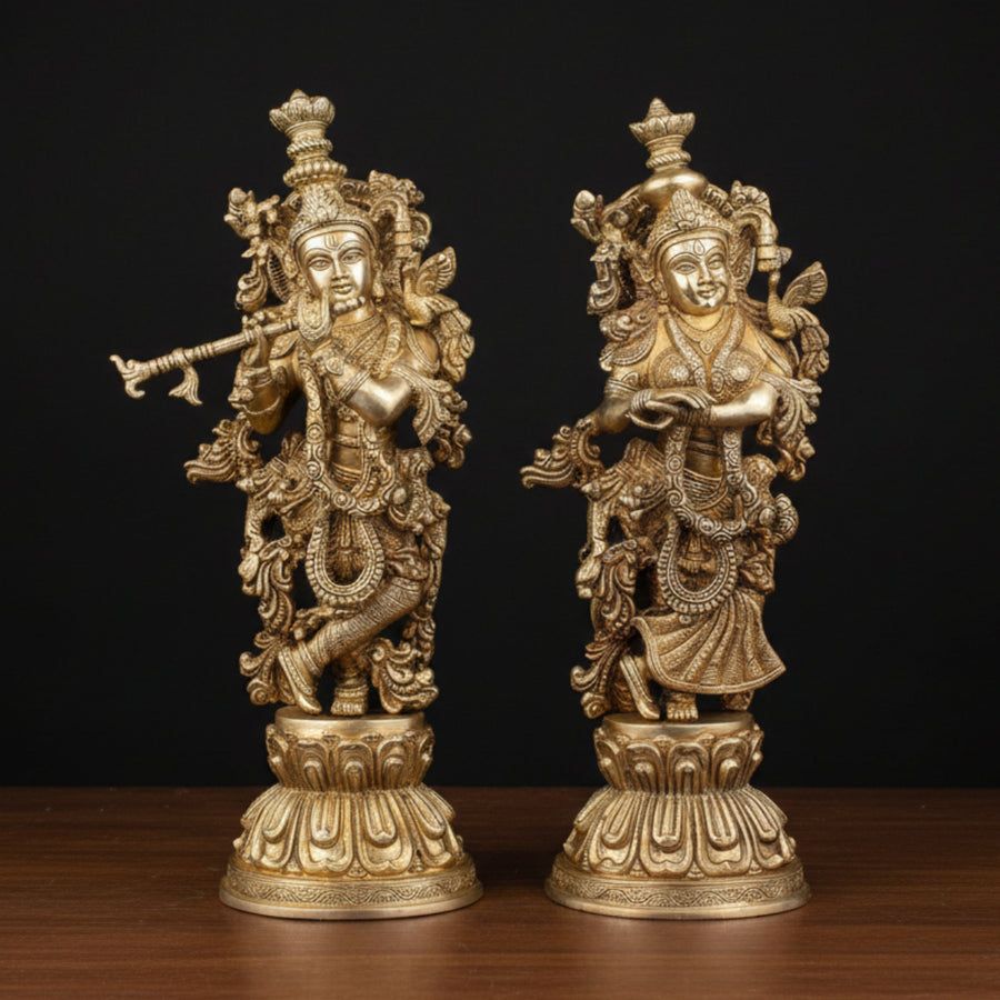 Brass Radha Krishna Statue For Home Office Decor 21 Inch 378800
