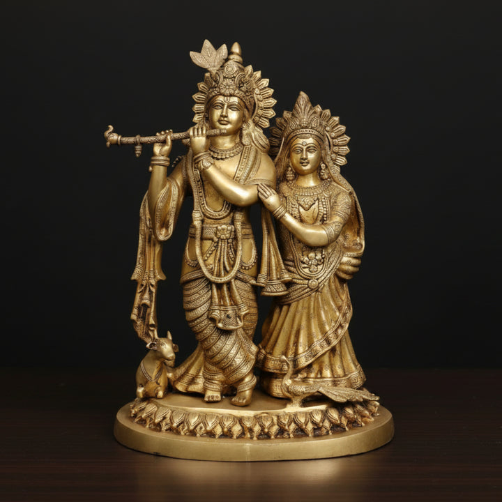 Brass Radha Krishna Statue Religious For Home Decor 23 Inch 24100