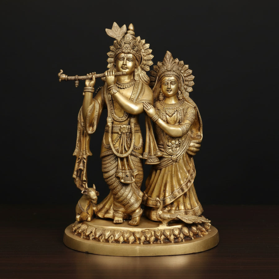 Brass Radha Krishna Statue Religious For Home Decor 23 Inch 24100