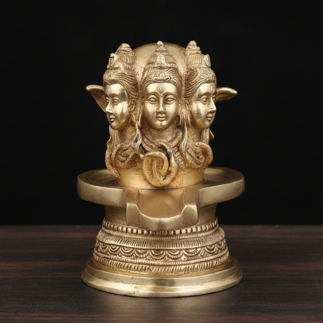 Brass Sacred Divine Lord Shiva Lingam For Home Temple Decor 7 Inch 378200