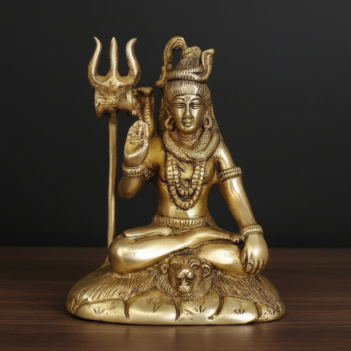 Brass Shankar Bhagwan Murti Shiva Idol For Home Decor 6 Inch 356600