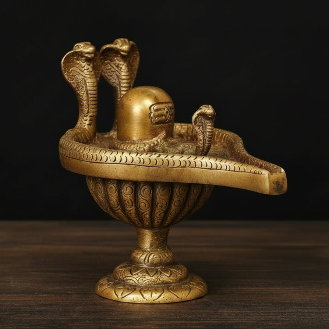 Brass Shiva Lingam For Home Temple Decor 5 Inch 352500