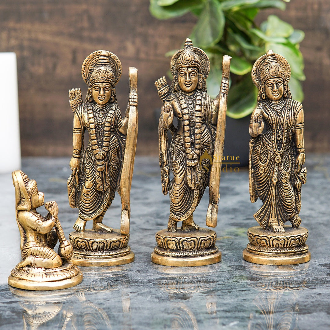 Brass Small Ram Darbar Idol For Home Pooja Room Decor 7 Inch 461797