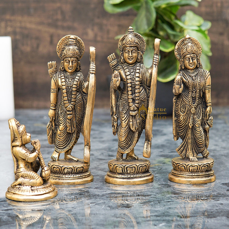 Brass Small Ram Darbar Idol For Home Pooja Room Decor 7 Inch 461797