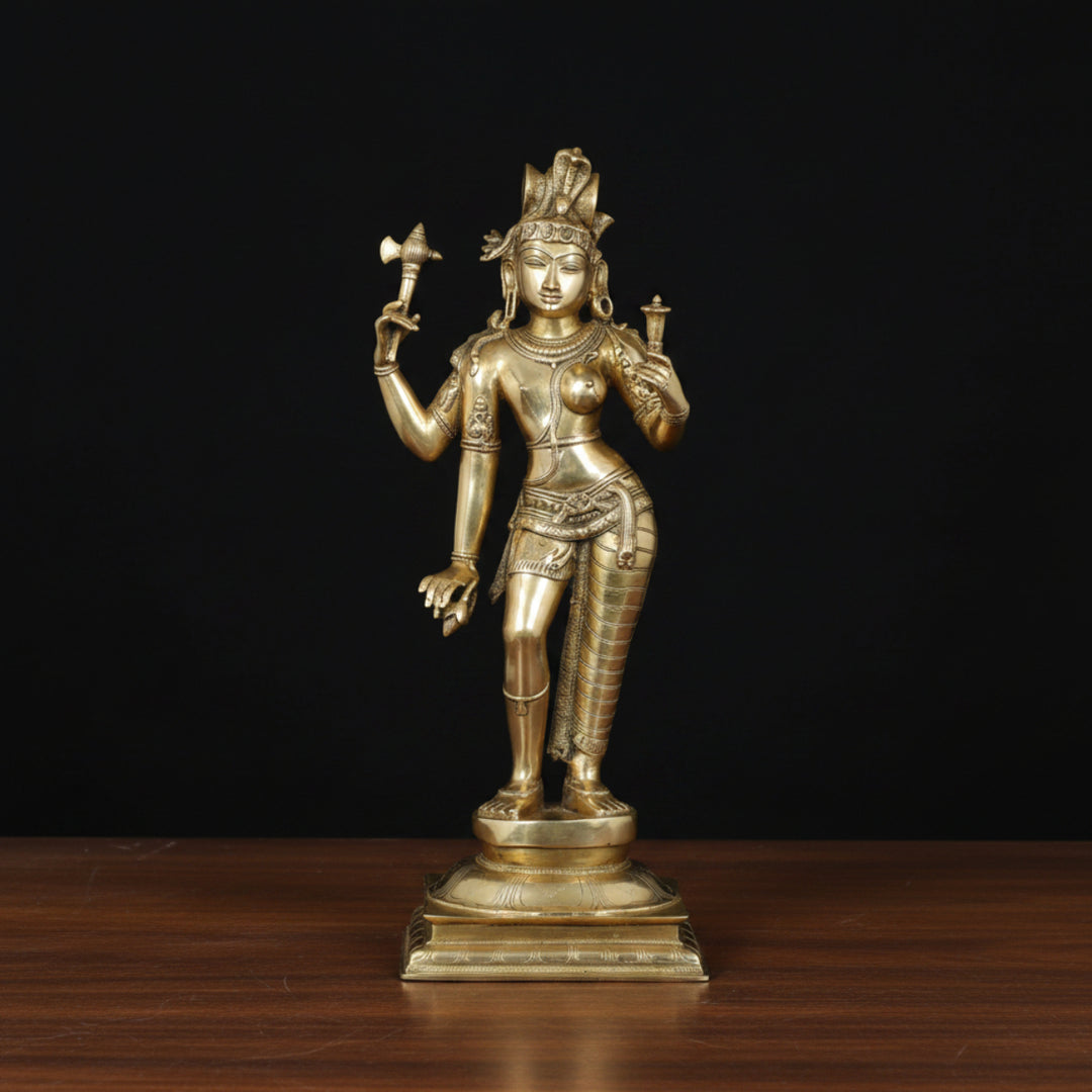 Brass Standing Ardhnareshvara Shiva Idol Home Temple Decor 3 Feet 461195