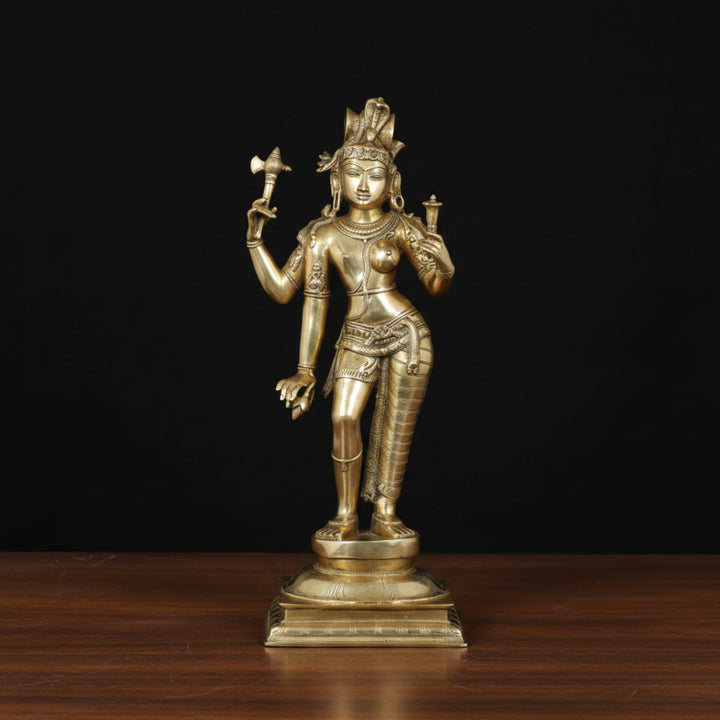 Brass Standing Ardhnareshvara Shiva Idol Home Temple Decor 3 Feet 461195