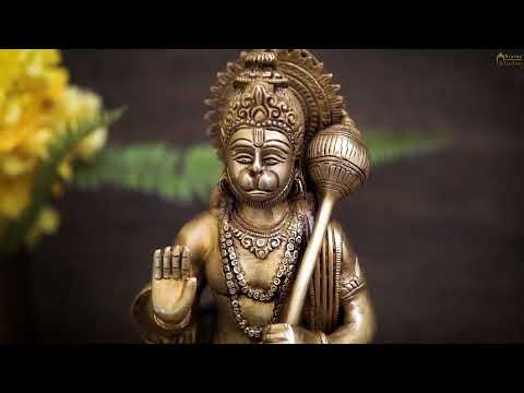 Indian Brass Casted Hindu Deity Lord Hanuman Murti Pawan Putra God 17"